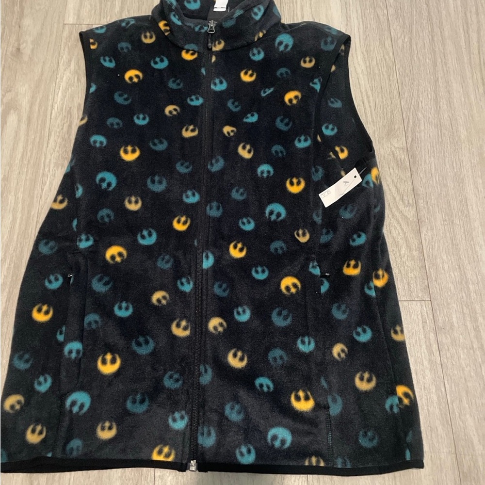 Star Wars Black Vest with Yellow and Blue Pattern